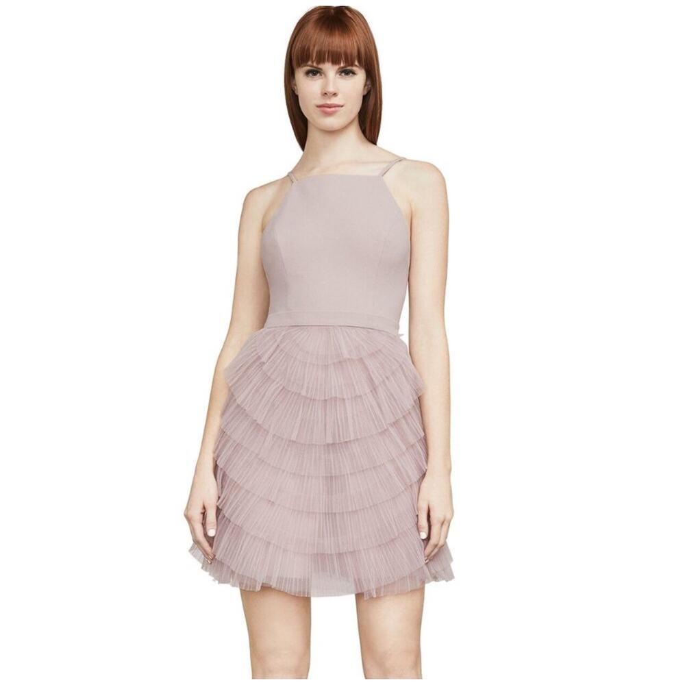BCBGMAXAZRIA Casandra Dress Mini Tulle Balletcore Sepia Size 4